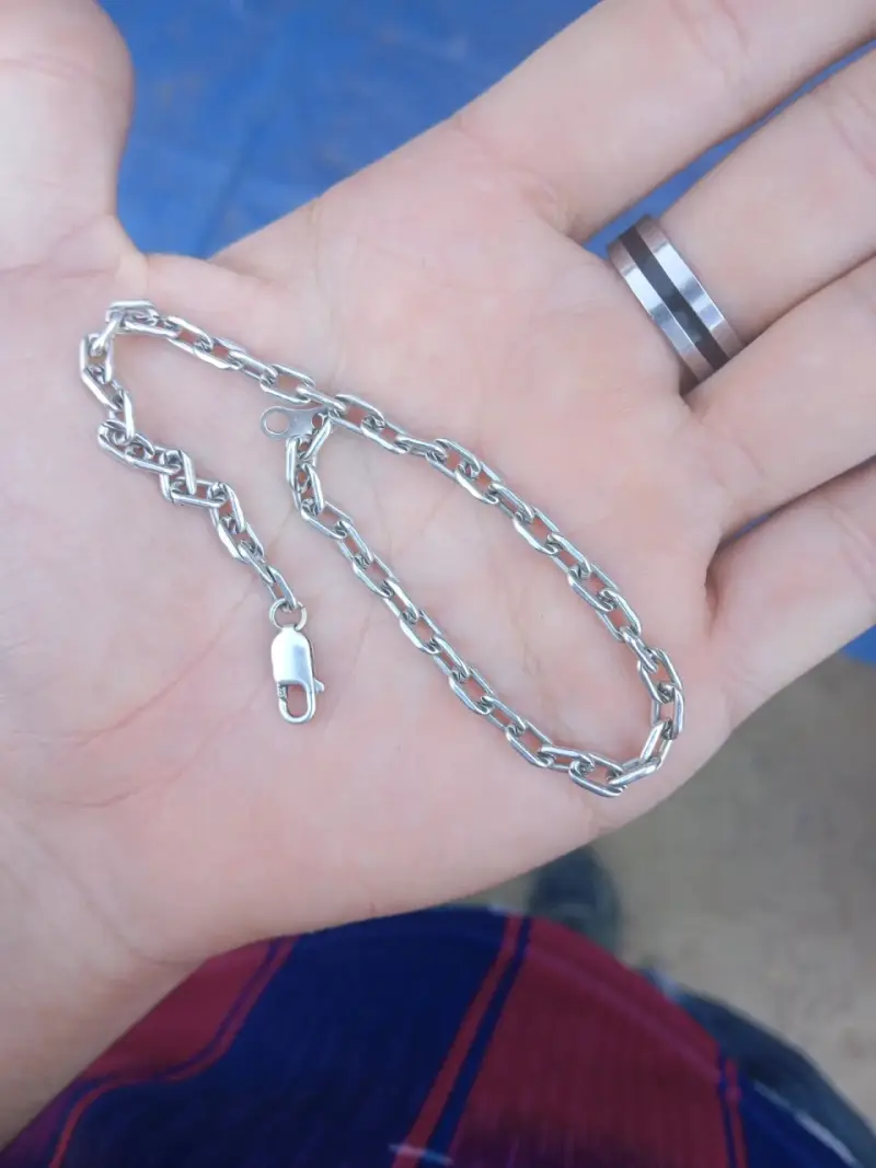 Cadena de plata estilo eslabón grueso - 1