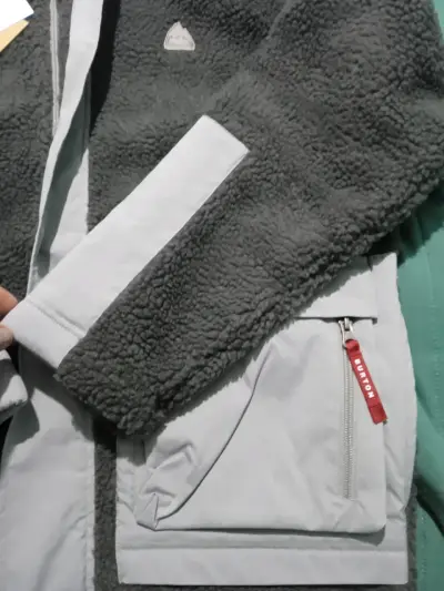 Chaqueta polar gris con capucha Burtons - miniatura 3