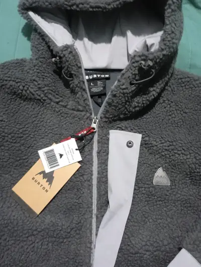 Chaqueta polar gris con capucha Burtons - miniatura 4