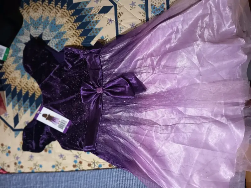 Vestido de fiesta infantil morado talla 10 - 2