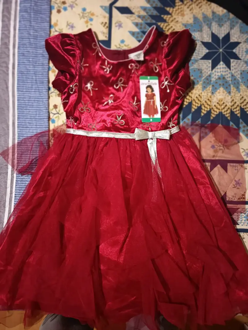 Vestido rojo de fiesta para niña talla 8 - 2
