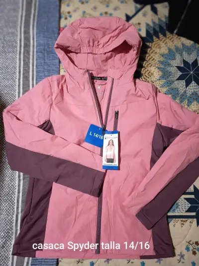 Casaca Spyder rosa con capucha talla 14/16 - miniatura 1