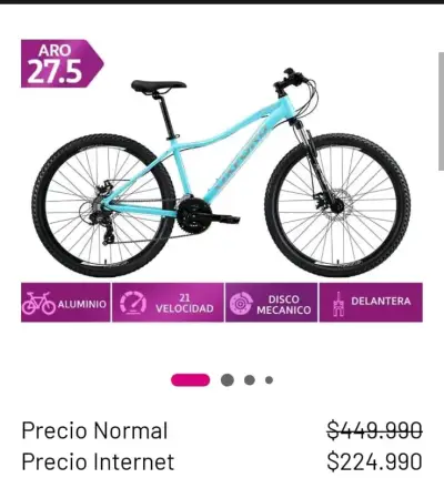Bicicleta Oxford montaña color turquesa - miniatura 3