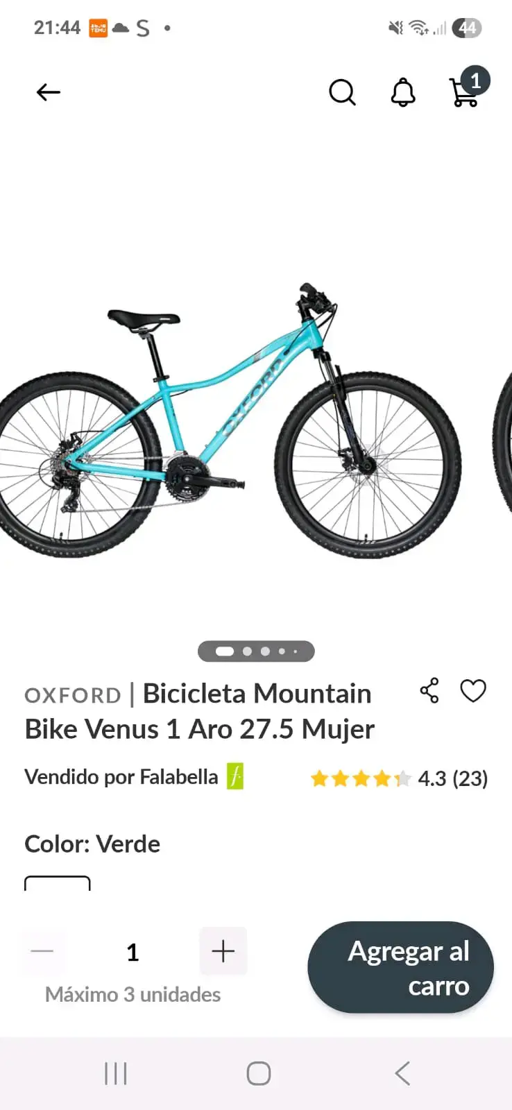 Bicicleta Oxford montaña color turquesa - 4