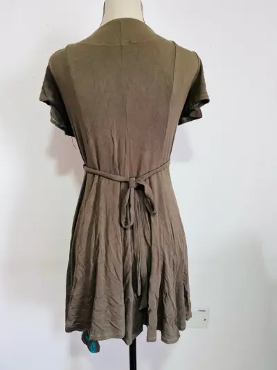 Vestido marrón con estampado azul - miniatura 2