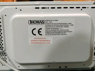 Microondas Thomas blanco con controles manuales - miniatura 3