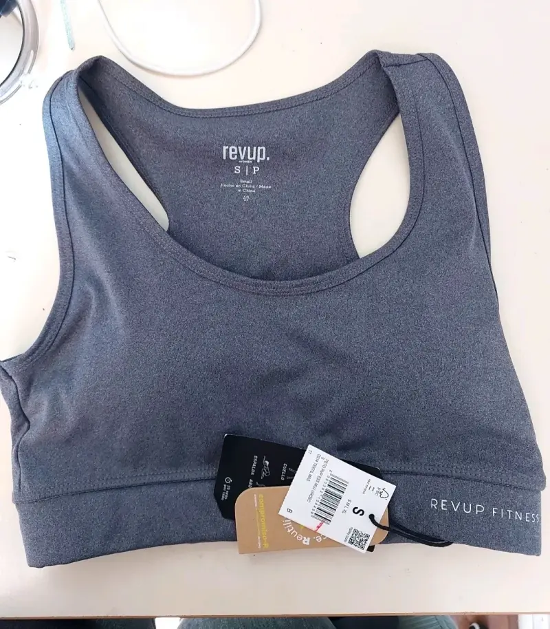 Top deportivo gris Revup Fitness