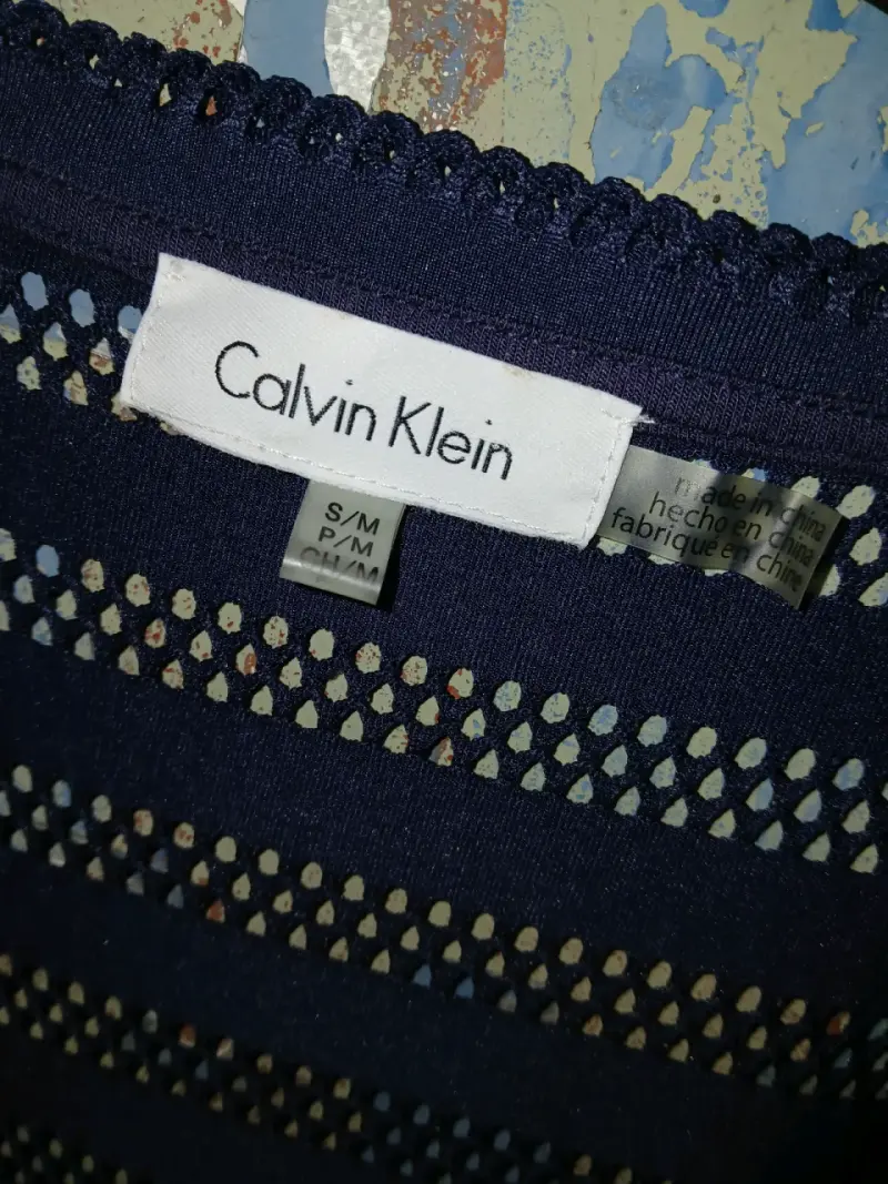 Vestido calado azul marino Calvin Klein - 2