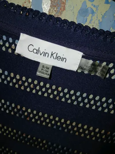 Vestido calado azul marino Calvin Klein - miniatura 2