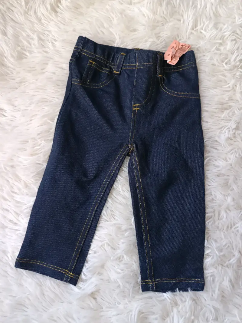 Jeans de bebé azul oscuro con etiqueta - 1