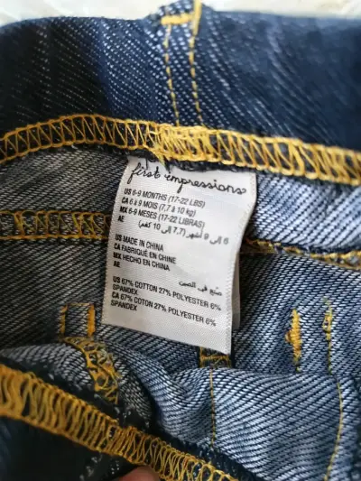 Jeans de bebé azul oscuro con etiqueta - miniatura 3