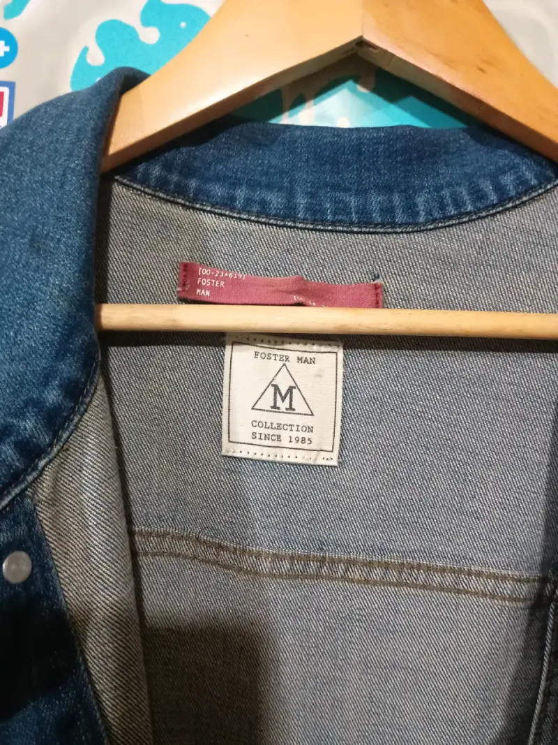 Chaqueta de mezclilla azul para hombre - 2