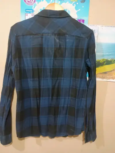 Camisa a cuadros azul Opposite para hombre - miniatura 3
