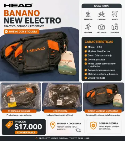 Banano Head New Electro gris y naranja - miniatura 1