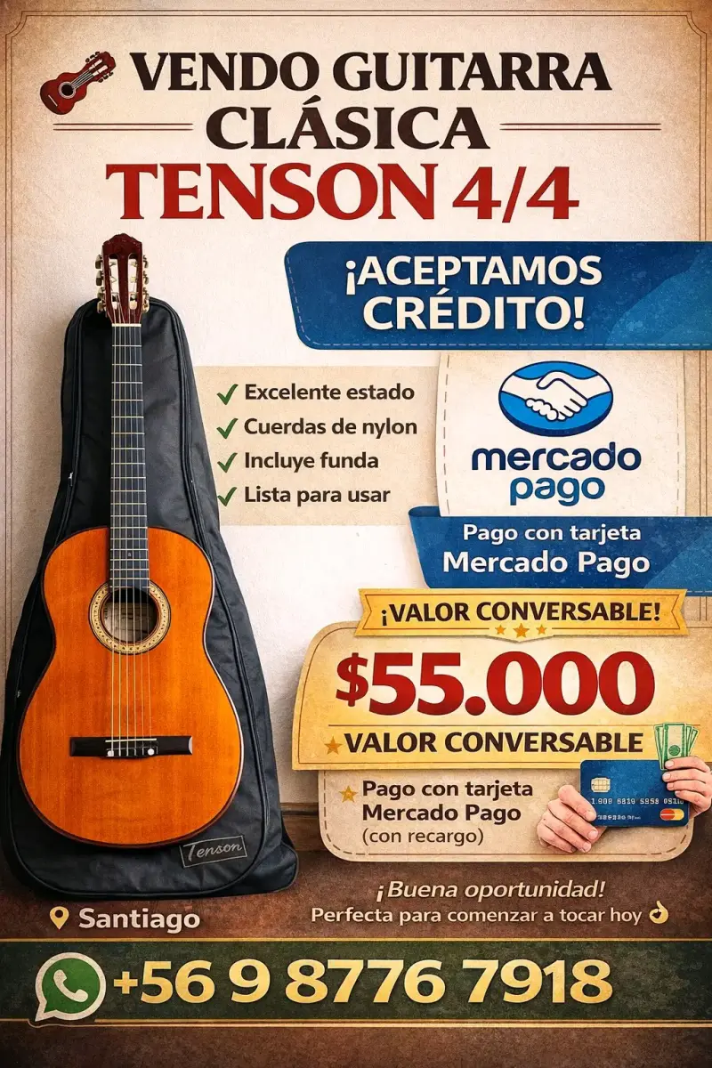Guitarra clásica Tenson 4/4 con funda - 1