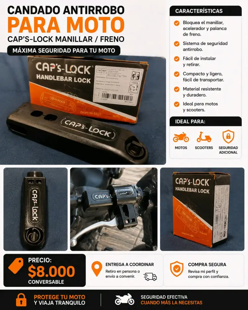 Candado antirrobo para moto Cap's-Lock - 1