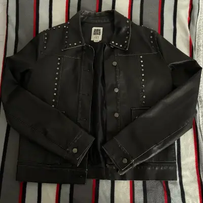 Chaqueta de cuero negra unisex talla S - miniatura 1