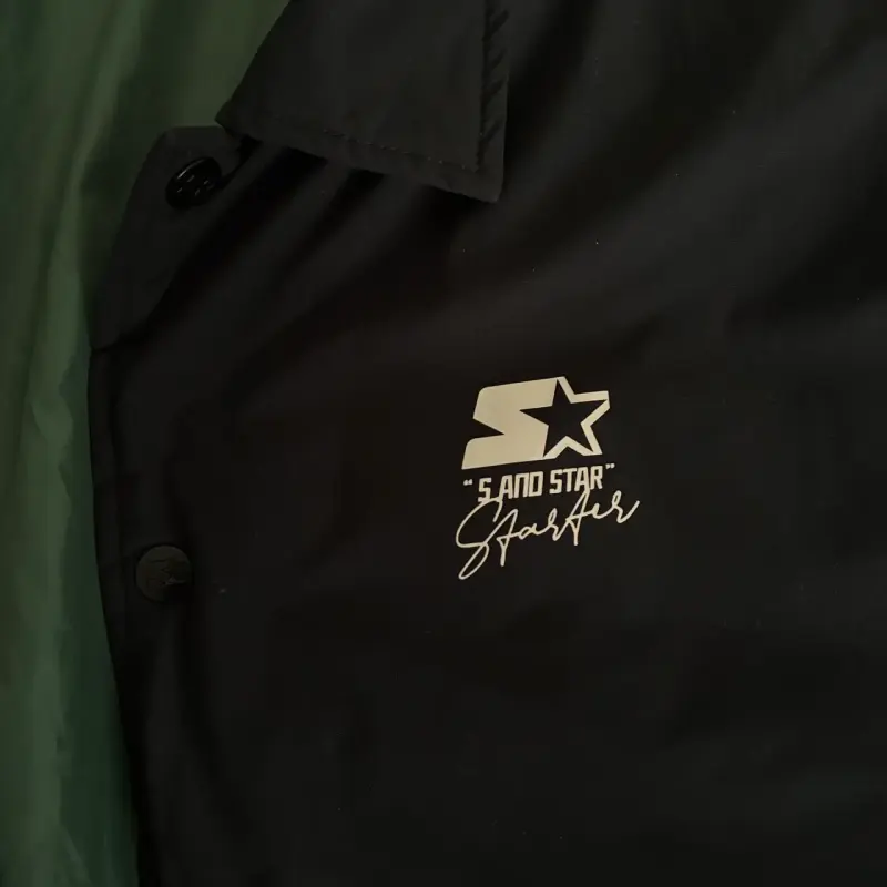 Chaqueta negra Starter con forro verde - 3