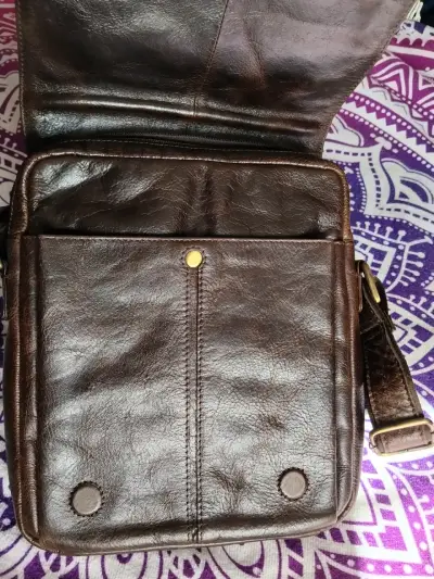 Bolso de cuero marrón Hush Puppies - miniatura 4