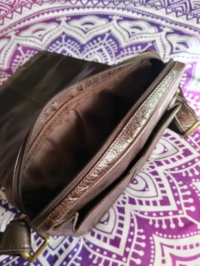 Bolso de cuero marrón Hush Puppies - miniatura 6