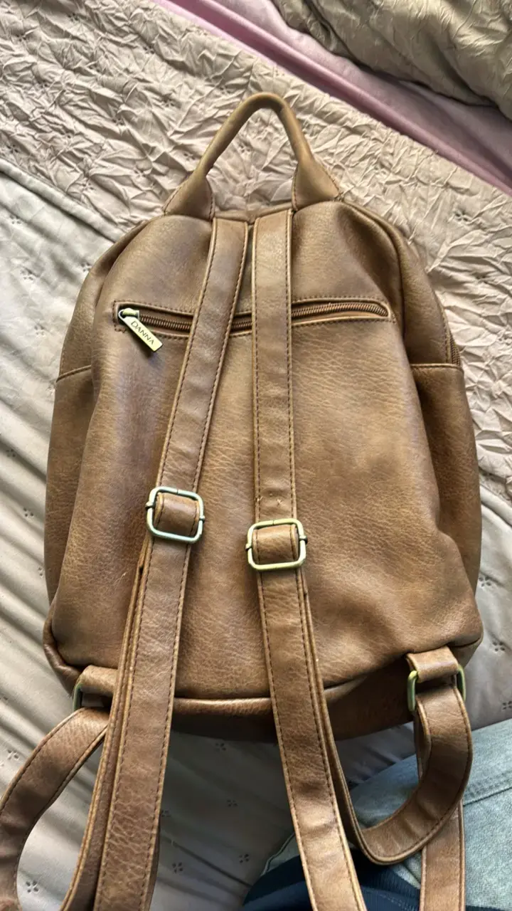Mochila de cuero marrón Danna - 2