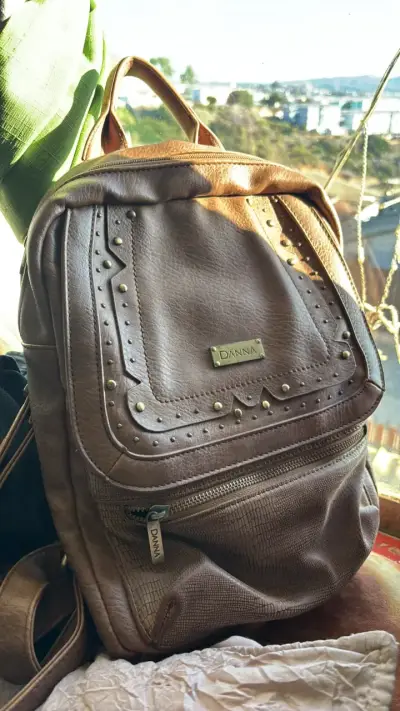 Mochila de cuero marrón Danna - miniatura 3
