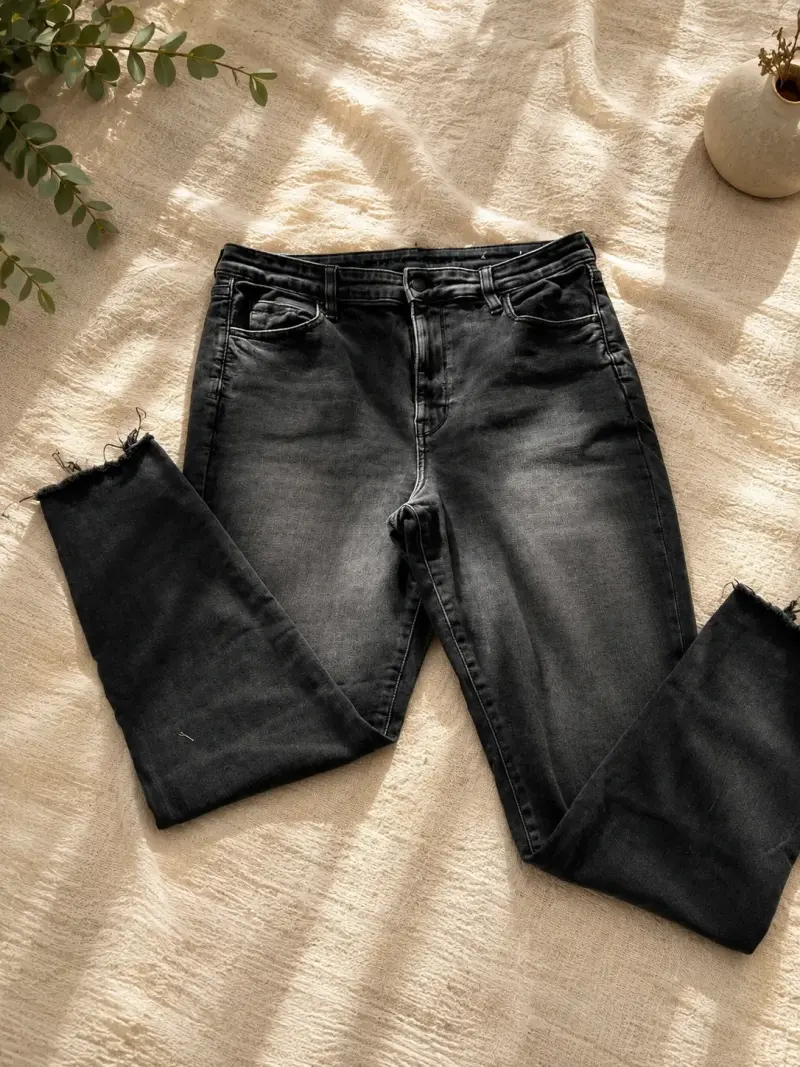 Jeans negros desgastados para mujer