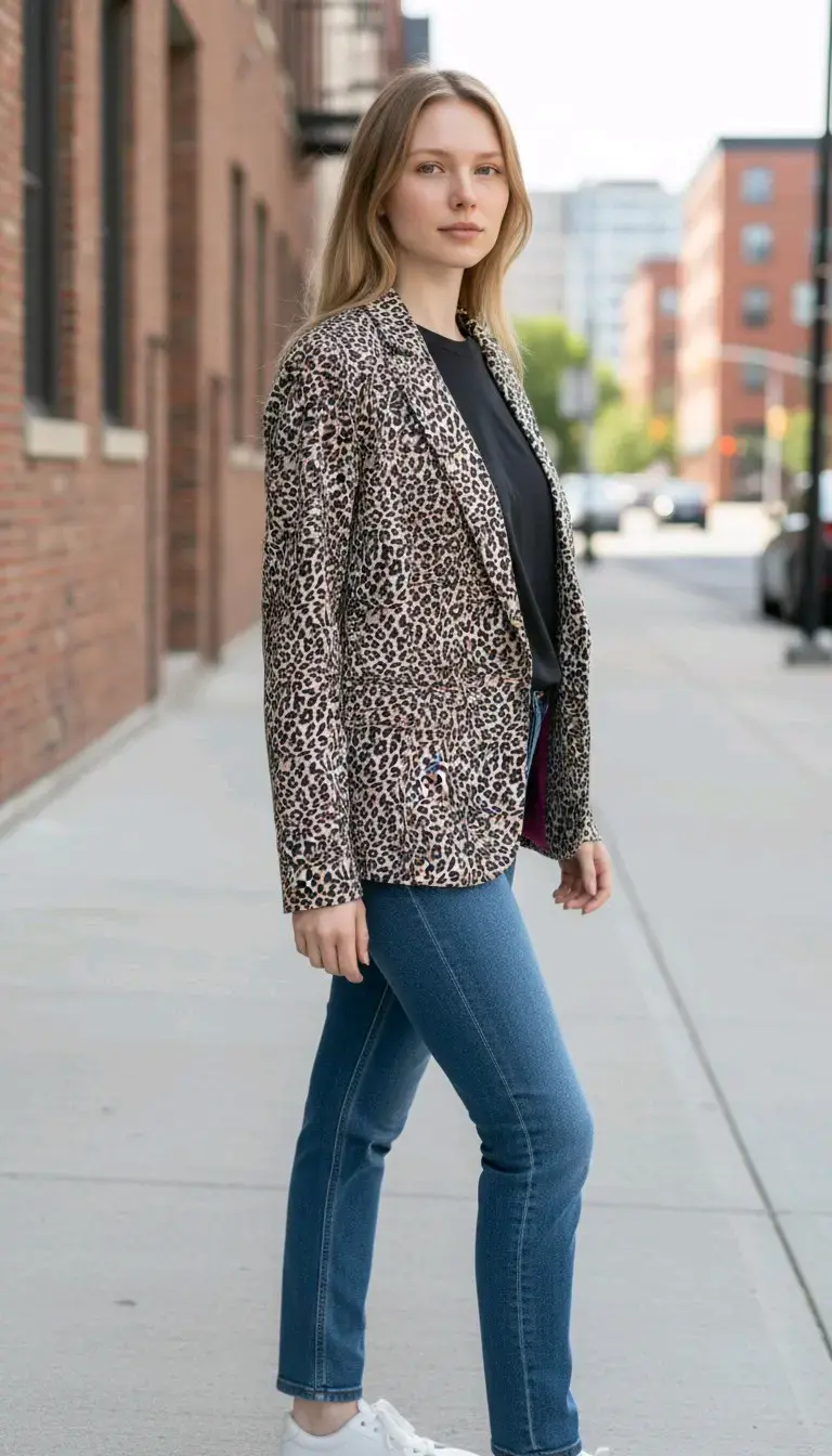 Blazer estampado animal print Alaniz - 3