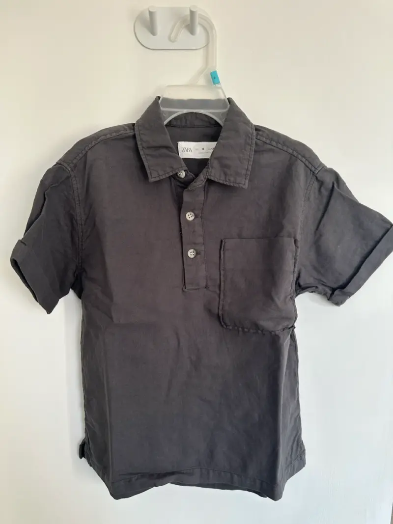 Camisa gris Zara de algodón para niño Talla 6 - 1