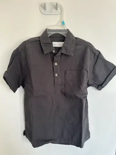 Camisa gris Zara de algodón para niño Talla 6 - miniatura 1