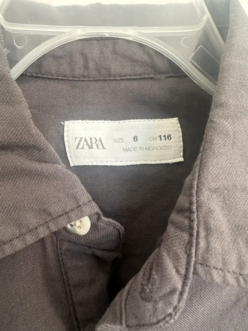 Camisa gris Zara de algodón para niño Talla 6 - 3
