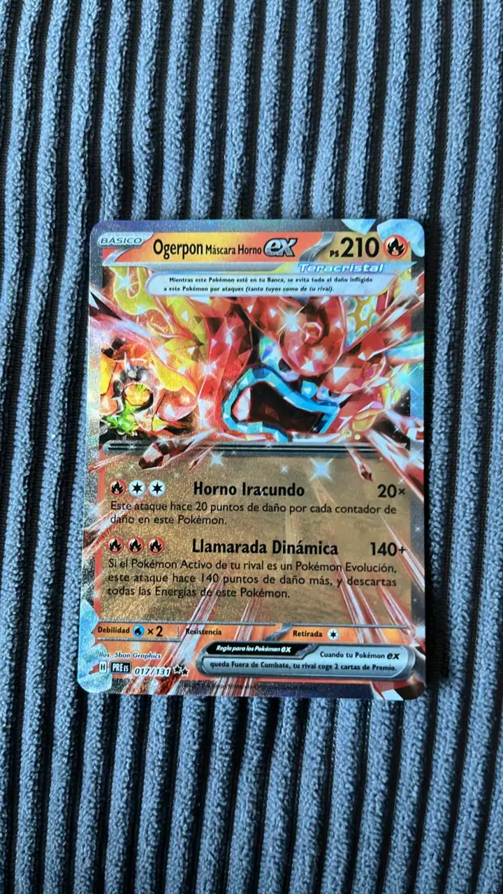 Carta Pokémon Ogerpon Máscara Horno EX - 1