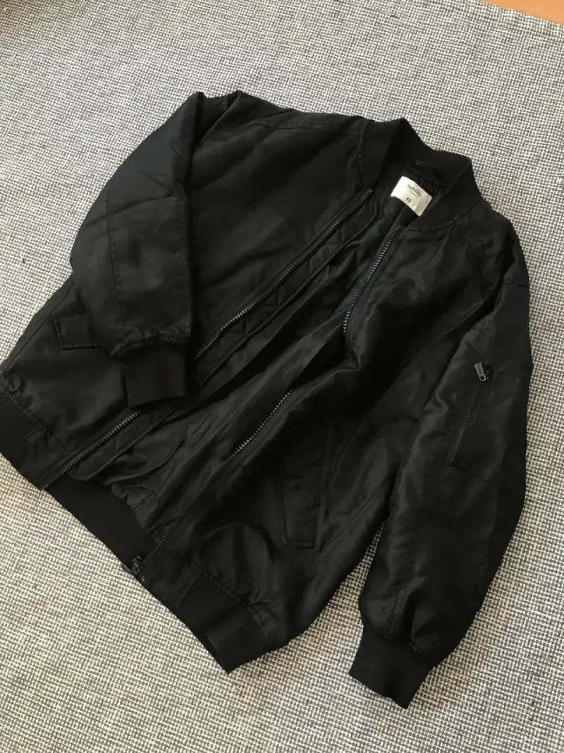 Chaqueta bomber negra para hombre - 1
