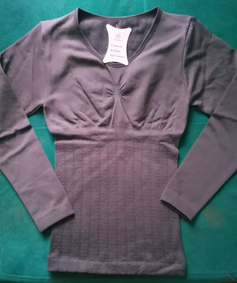 Polera blanca manga larga para mujer - 3