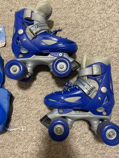 Patines de cuatro ruedas azules para niños 28-31 - miniatura 1