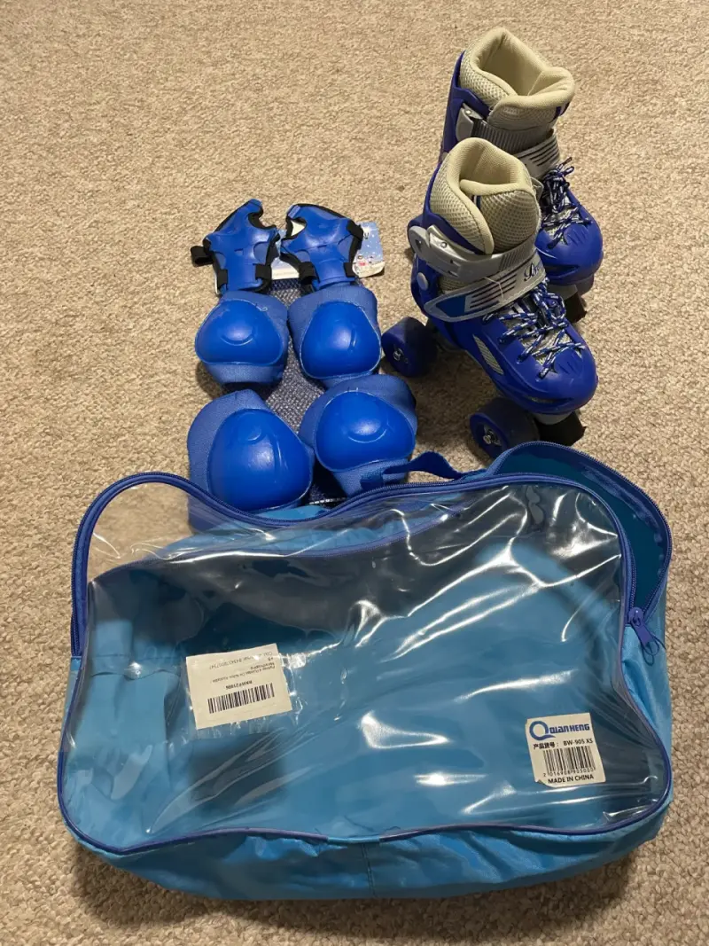 Patines de cuatro ruedas azules para niños 28-31 - 4