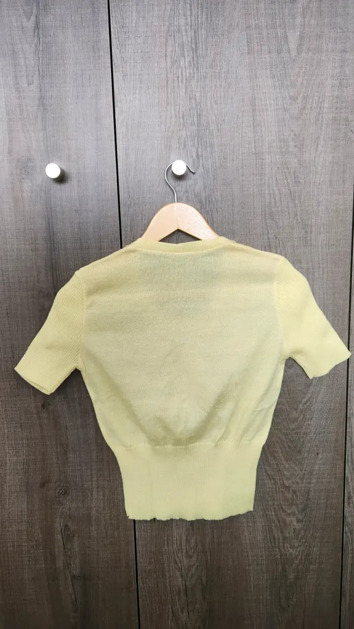 Polera de hilo amarilla vintage - 3