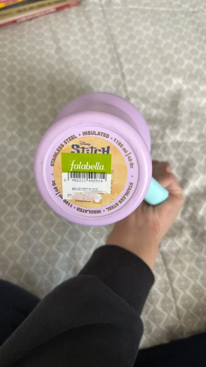 Vaso térmico Stitch con tapa y bombilla - 4
