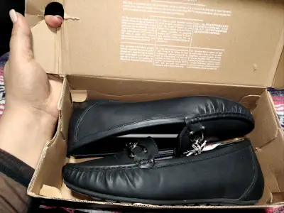 Mocasines de cuero negro para mujer de vestir Bata - miniatura 1