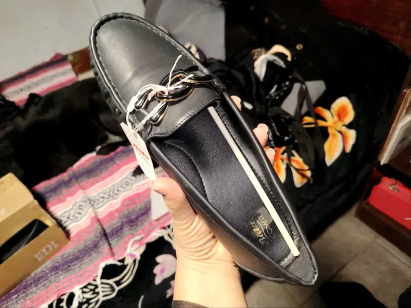 Mocasines de cuero negro para mujer de vestir Bata - 2