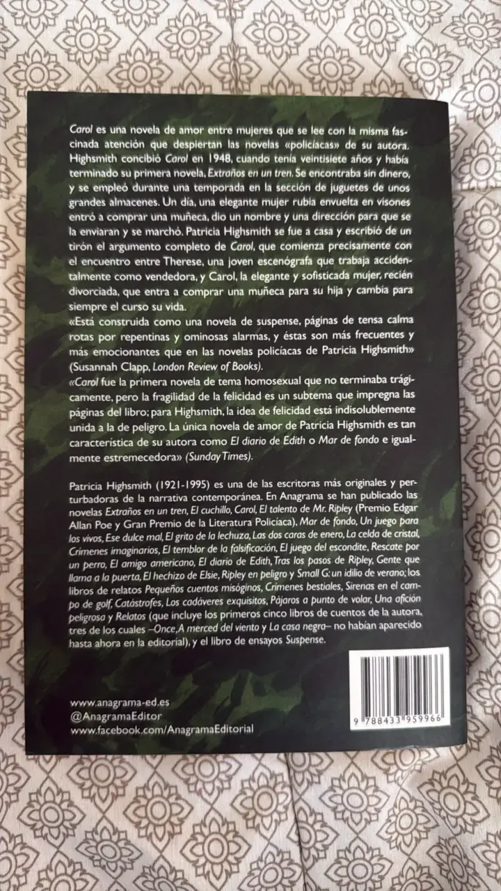 Libro Carol de Pateicia Highsmith - 2