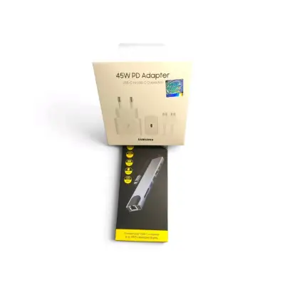 Kit Hub 8x y Adaptador Samsung 45W PD USB-C cable - miniatura 1