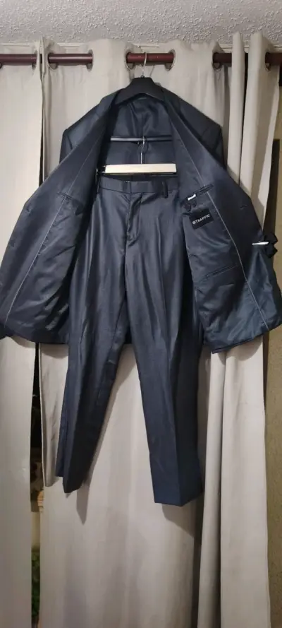 Traje formal azul marino Traffic - miniatura 3