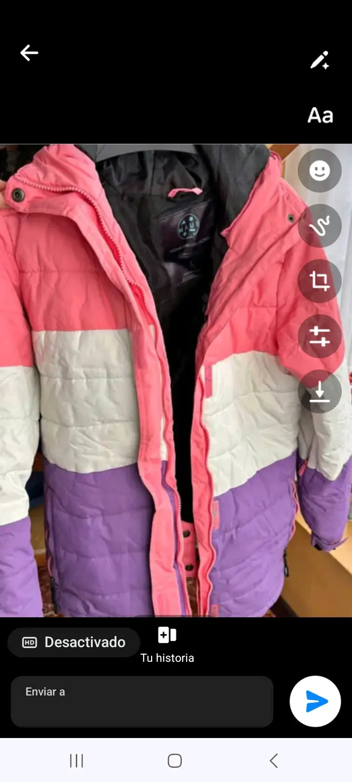 Chaqueta acolchada tricolor para mujer - 1