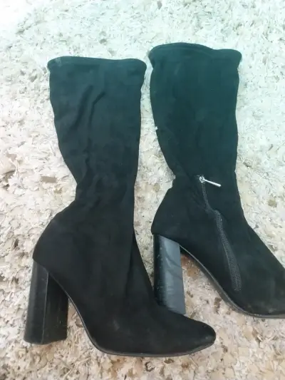 Botas negras de tacón alto Steve Madden - miniatura 1
