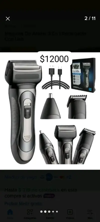 Máquina de afeitar 3 en 1 recargable USB - miniatura 2