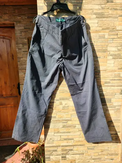 Pantalones casuales a rayas azul marino - miniatura 1