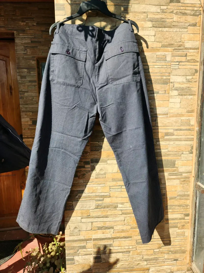 Pantalones casuales a rayas azul marino - 2