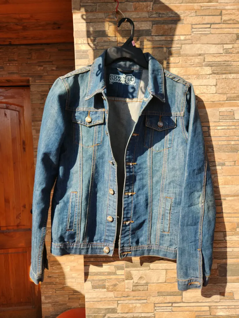 Chaqueta de mezclilla azul para hombre - 2
