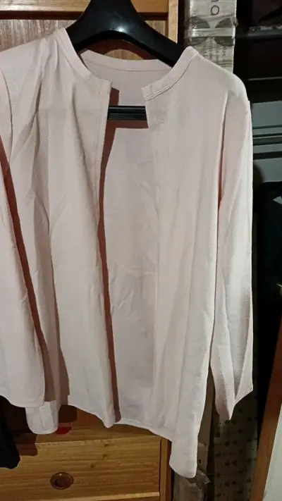 Cardigan abierto beige para mujer - miniatura 1